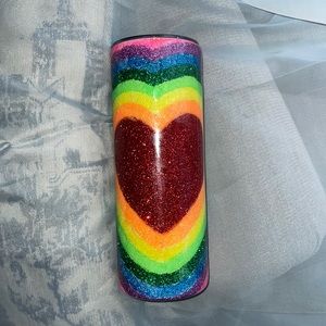 Custom made heart rainbow cup